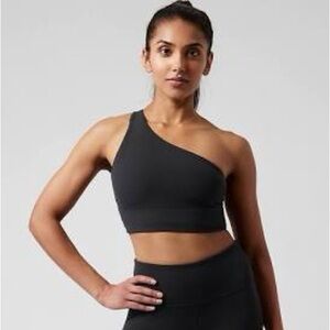 Athleta Black One-Shoulder Sports Bra M new